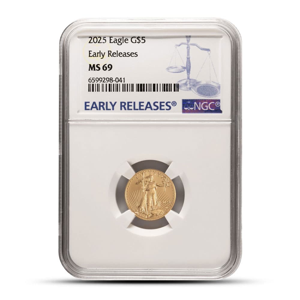 2025 1/10 oz American Gold Eagle Coin NGC MS69 ER - Jan 24, 2025