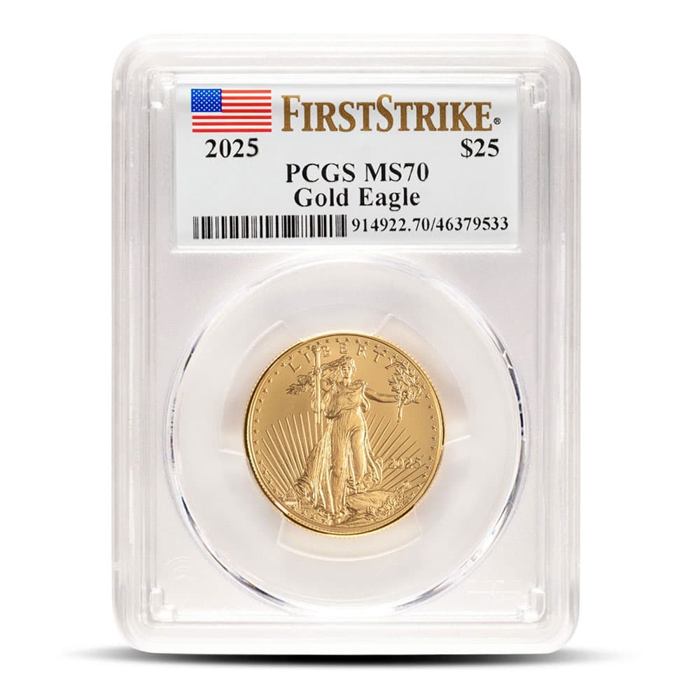 2025 1/2 oz American Gold Eagle Coin PCGS MS70 FS - Jan 24, 2025