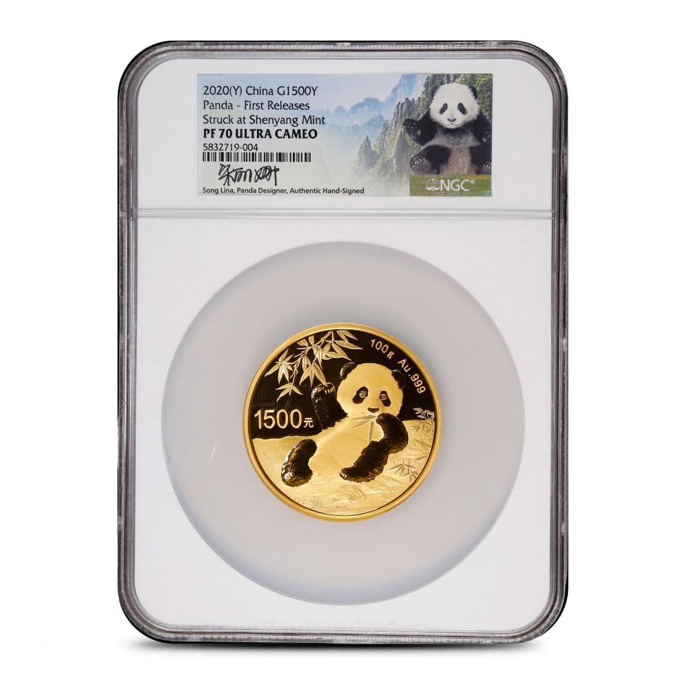 2020 (Y) 100 Gram Proof Chinese Gold Panda Coin NGC PF70 UCAM First Release