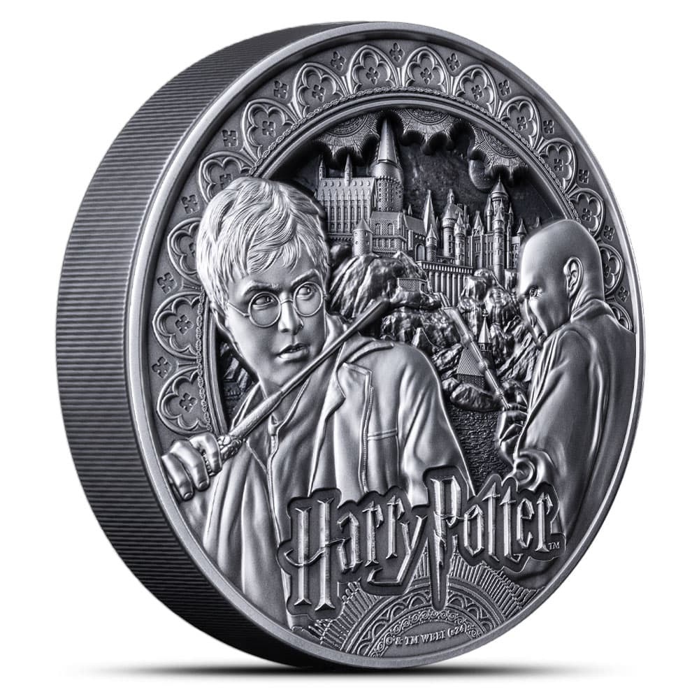 1 Kilo Antique Samoa Harry Potter vs Voldemort Silver Coin (Multi-Layer, Box + CoA)