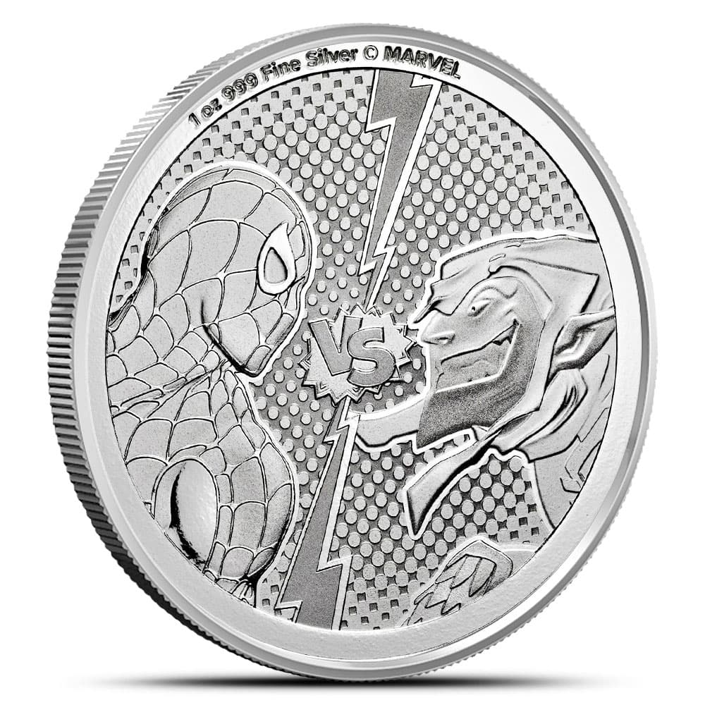 2024 1 oz Niue Silver Spiderman Vs. Green Goblin Coin (BU)