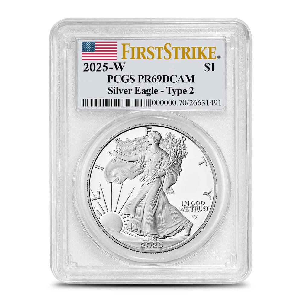 2025-W 1 oz Proof American Silver Eagle Coin PCGS PR69 DCAM FS