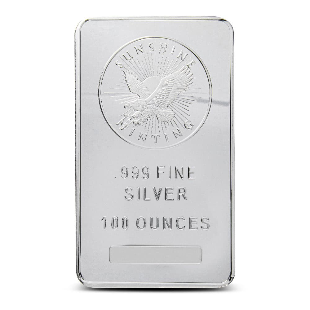 100 oz Sunshine Silver Bar (New, MintMark SI)