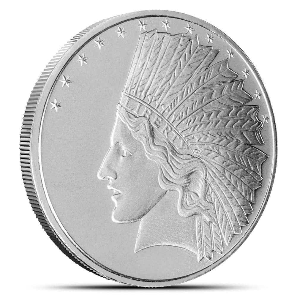 1 oz SilverTowne Indian Replica Silver Round (New)