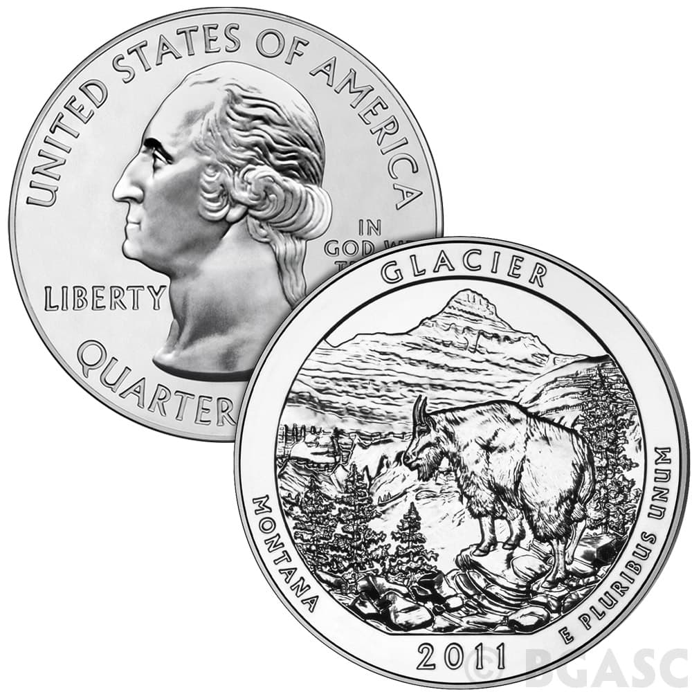 2011 5 oz ATB Glacier National Park Silver Coin