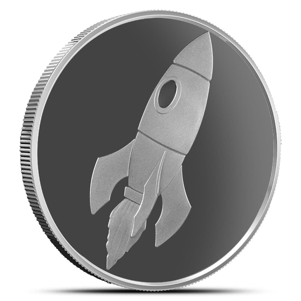 1 oz Emoji Rocket Silver Round (New)