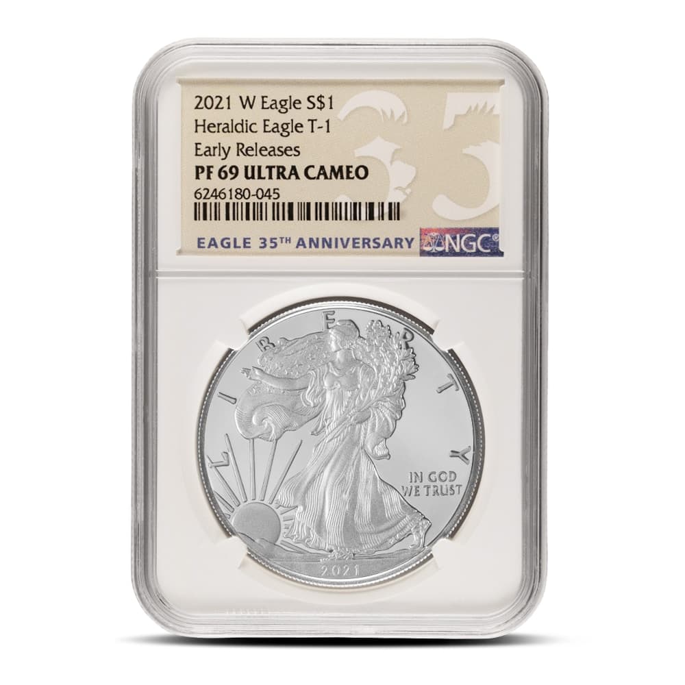 2021-W 1 oz Proof American Silver Eagle Coin NGC PF69 UCAM ER (Type 1)