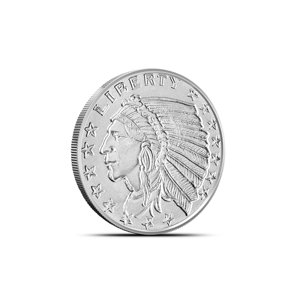 1/10 oz GSM Incuse Indian Silver Round (New)