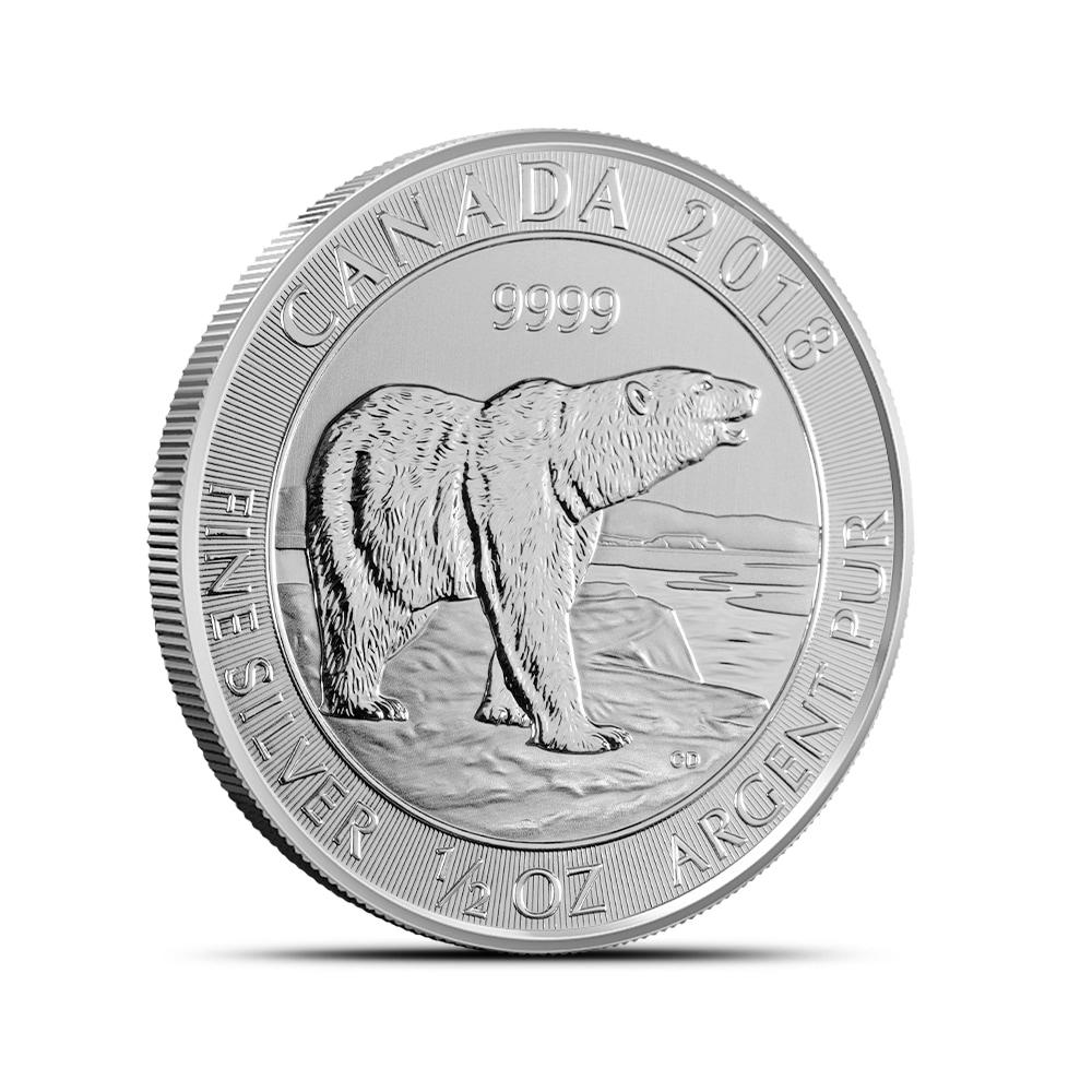 2018 1/2 oz Canadian Polar Bear Silver Coin