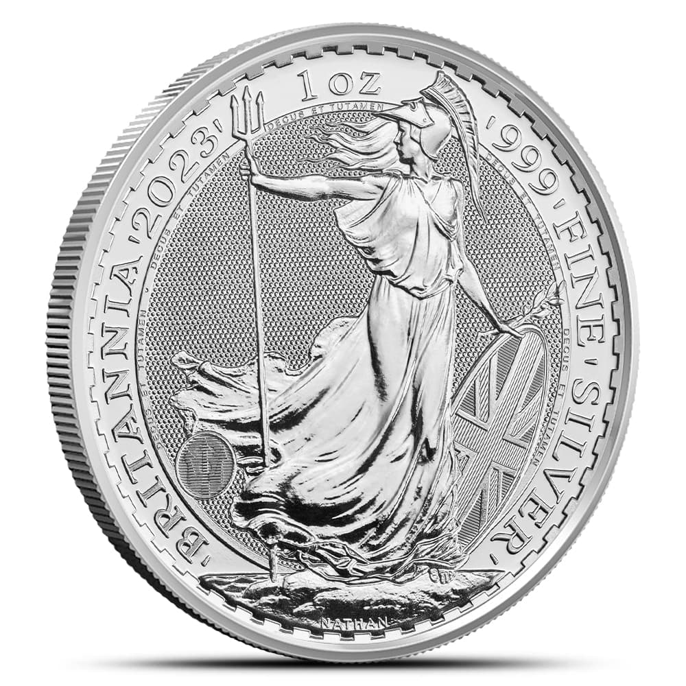 2023 1 oz British Silver Britannia Coin (BU, Queen Elizabeth II Obverse)