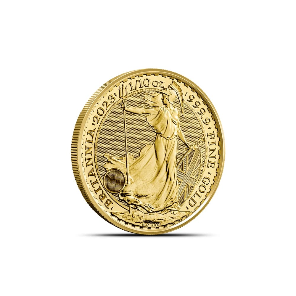 2023 1/10 oz British Gold Britannia Coin (BU, Queen Elizabeth II Obverse)