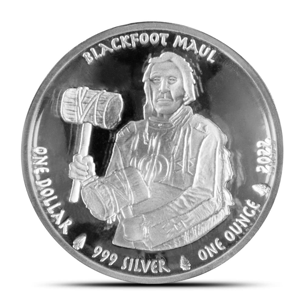 2022 1 oz Proof Blackfoot Maul Curved Silver Coin (Box + CoA)