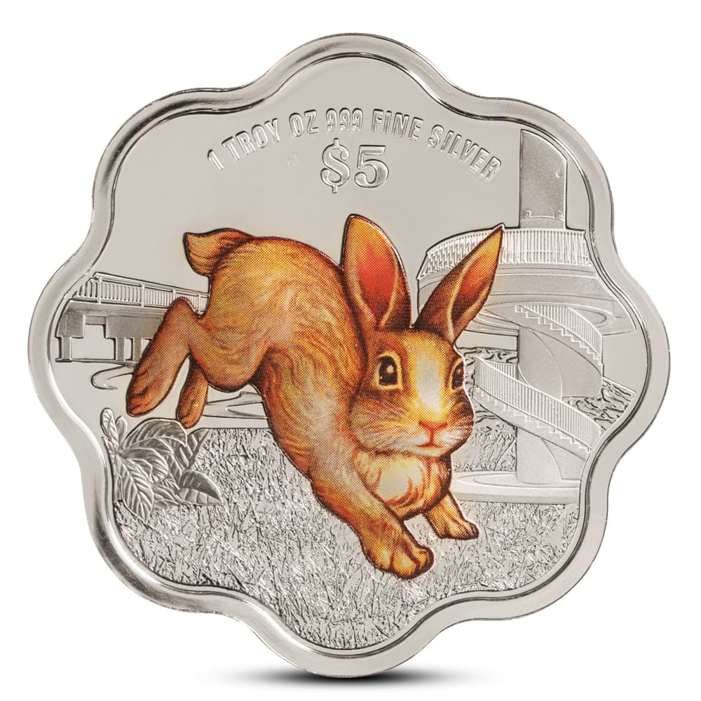 2023 1 oz Proof Colorized Singapore Silver Year of the Rabbit Coin