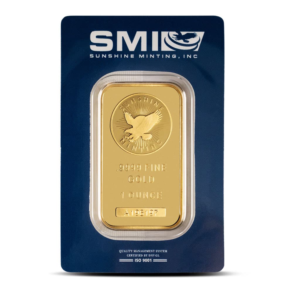 1 oz Sunshine Gold Bar (New w/ Assay, MintMark SI)