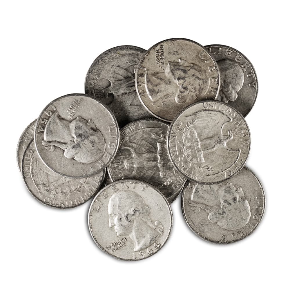 90% Silver Coins ($100 FV, Circulated, Dimes and/or Quarters)