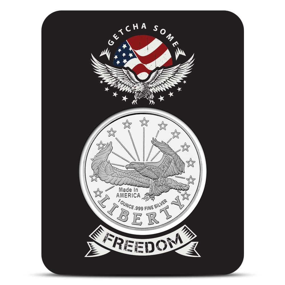 1 oz SilverTowne Liberty Eagle Silver Round (New, Freedom Card)