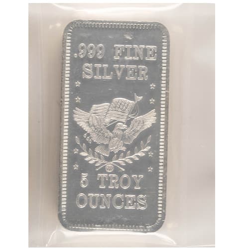 5 oz Vintage Silver Bar (Varied Condition, Any Mint)