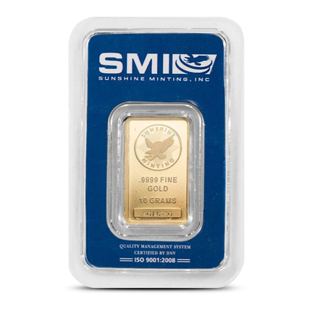 10 Gram Sunshine Gold Bar (New w/ Assay, MintMark SI)