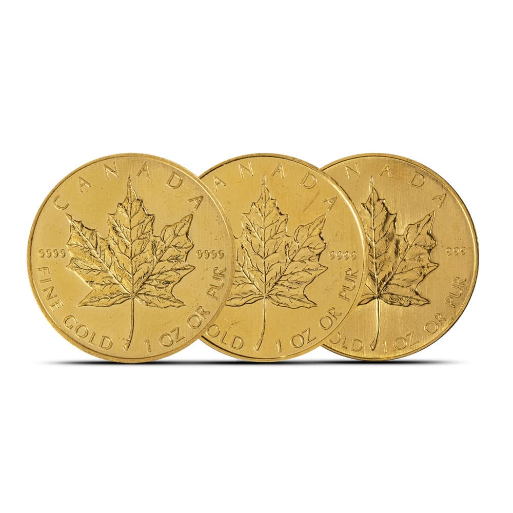 1 oz Gold Maple Leaf Coin (Random Year, Abrasions)