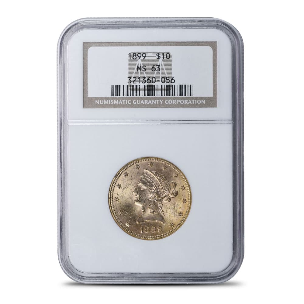 1899 Pre-33 $10 Liberty Gold Eagle Coin MS63 (PCGS or NGC)