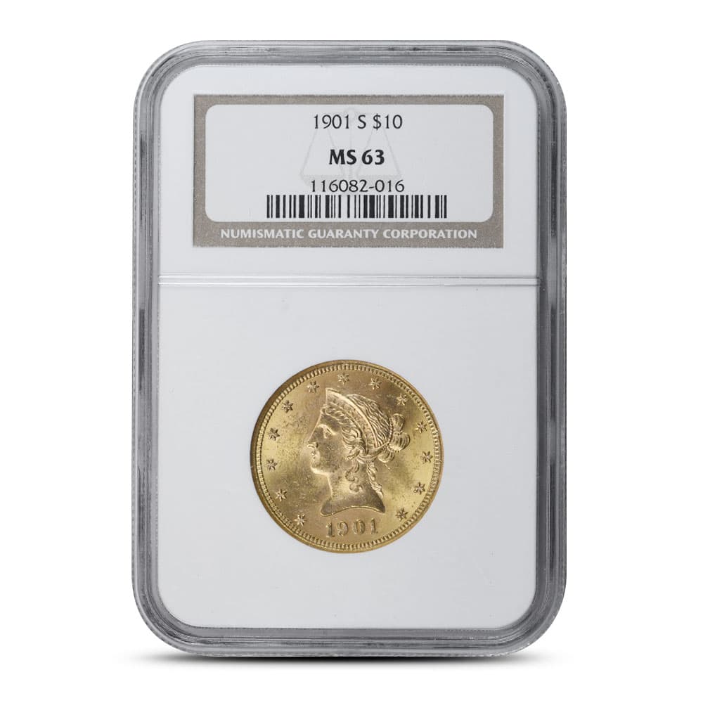 1901-S Pre-33 $10 Liberty Gold Eagle Coin MS63 (PCGS or NGC)