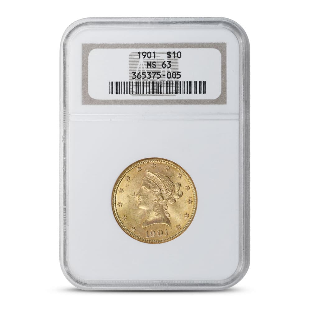 1901 Pre-33 $10 Liberty Gold Eagle Coin MS63 (PCGS or NGC)