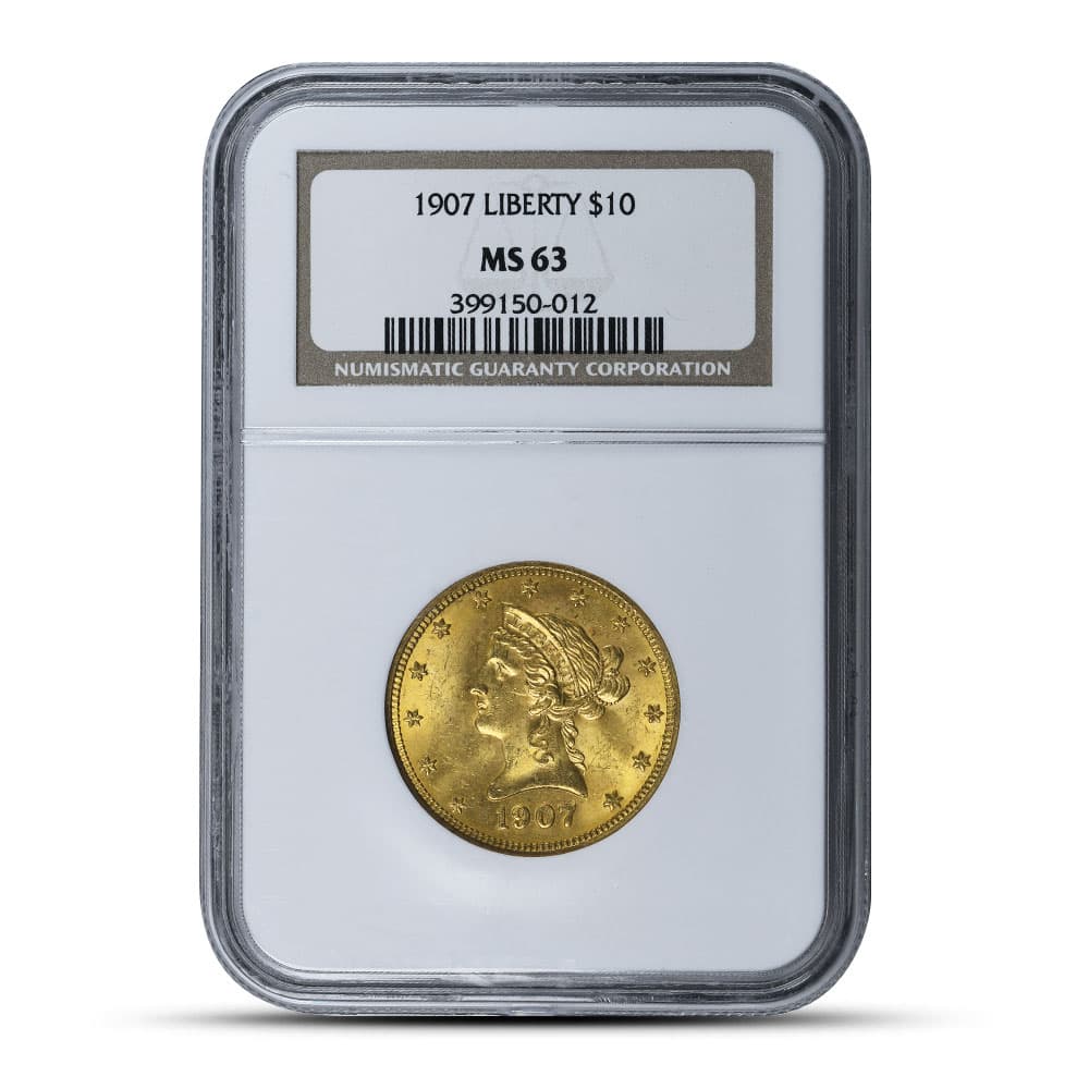 1907 Pre-33 $10 Liberty Gold Eagle Coin MS63 (PCGS or NGC)