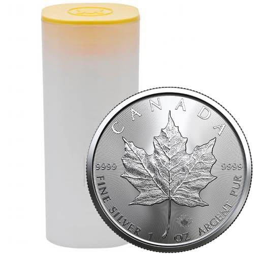 2023 1 oz Canadian Silver Maple Leaf Tube (25 Coins, BU)