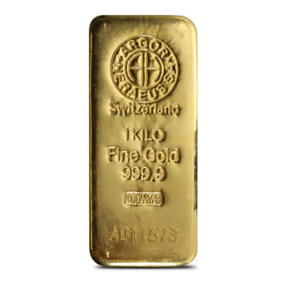 1 Kilo Argor Heraeus Gold Bar (New w/Assay)