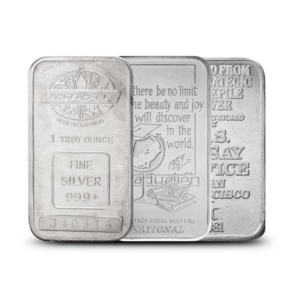 1 oz Vintage Silver Art Bar (Varied Condition, Any Mint)