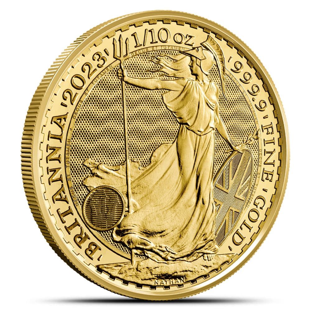 2023 1/10 oz British Gold Britannia Coin (BU, King Charles Obverse)