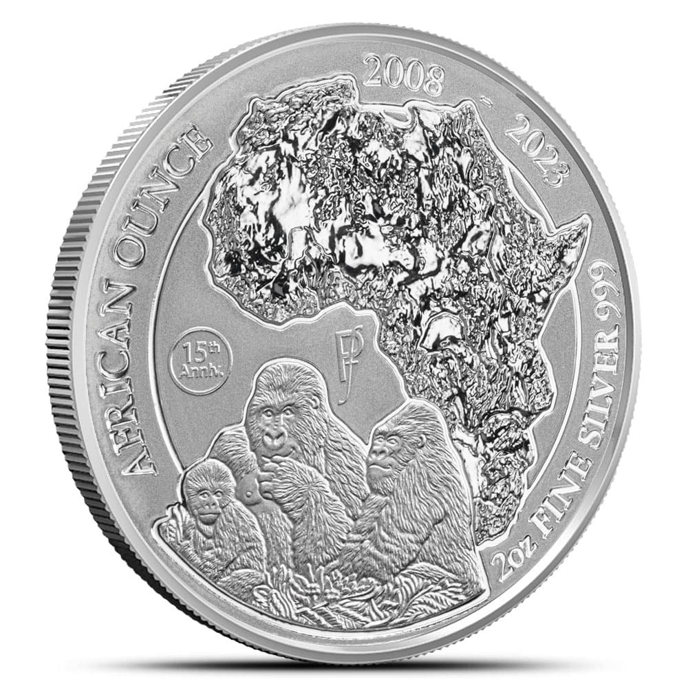 2023 2 oz Rwandan Mountain Gorilla Silver Coin (BU)