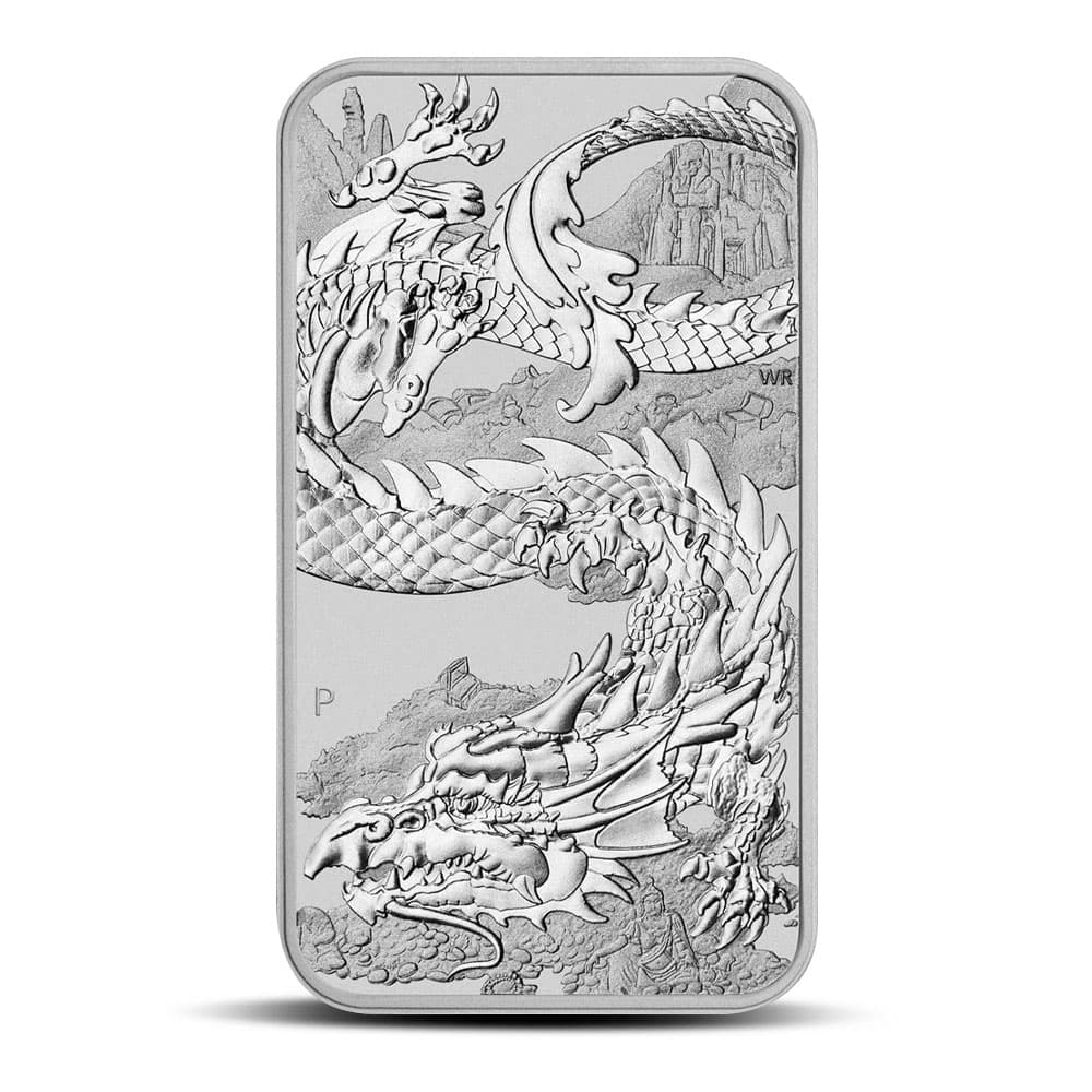 2023 1 oz Australian Rectangular Silver Dragon Coin (BU)