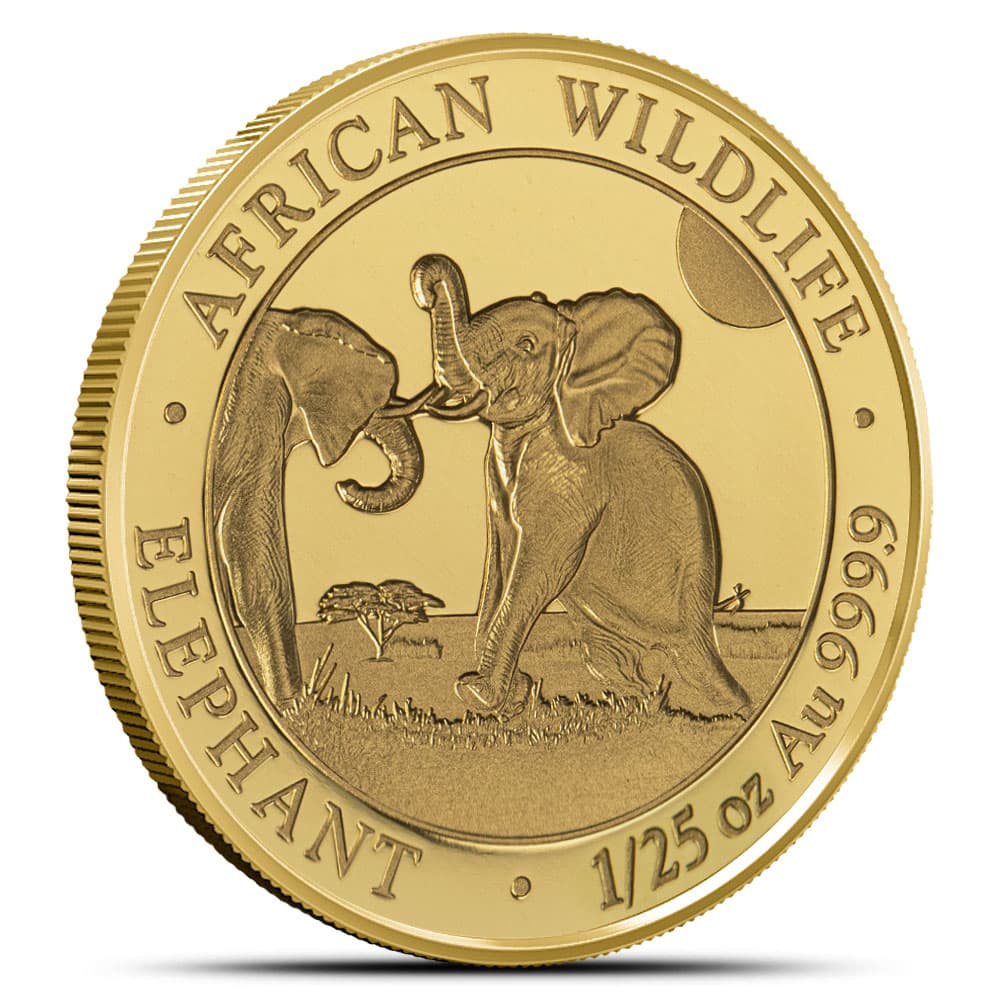 2024 1/25 oz Somalia Gold Elephant Coin (BU)