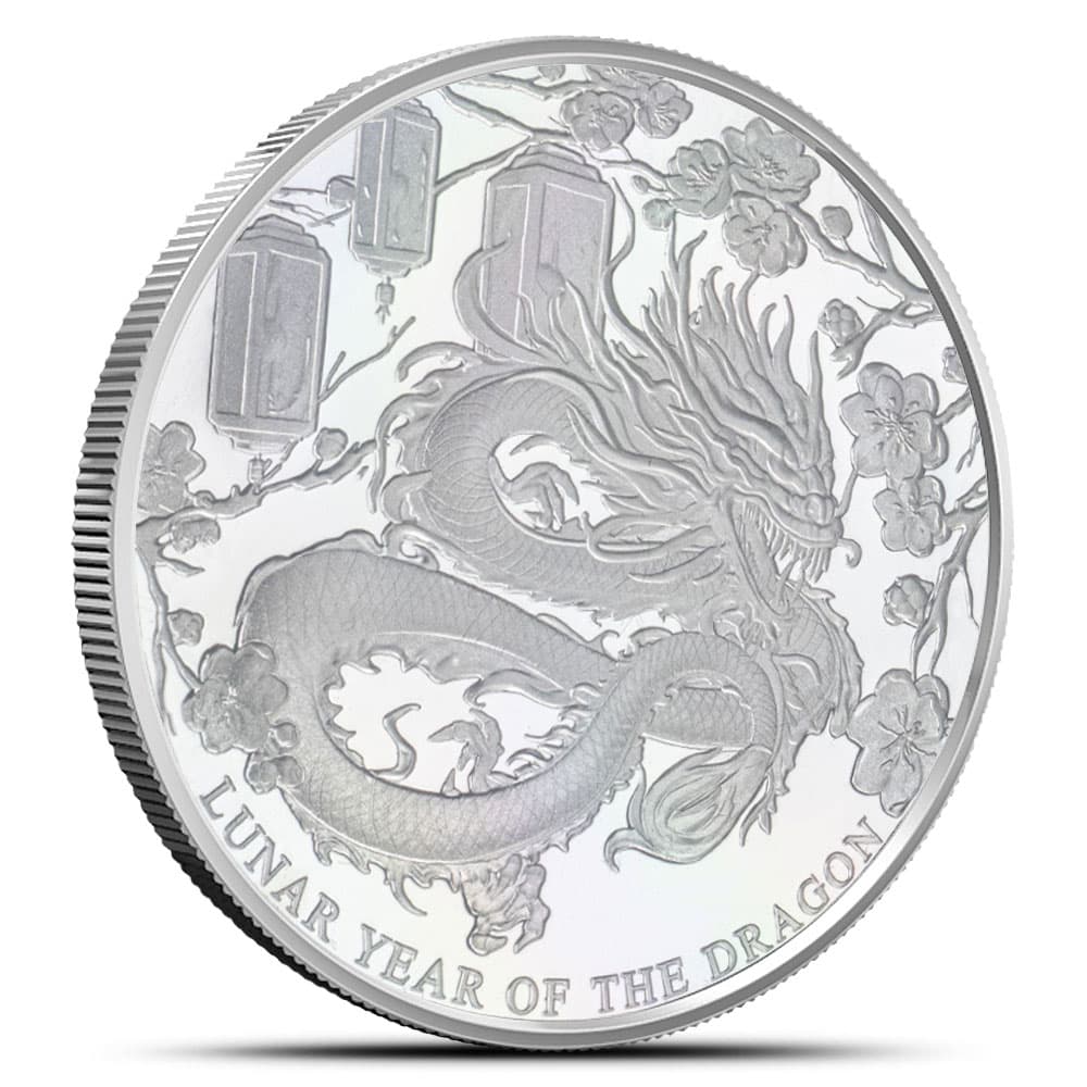 2024 1/2 oz  Proof Pitcairn Island Silver Lunar Year of the Dragon Coin (Box + CoA)