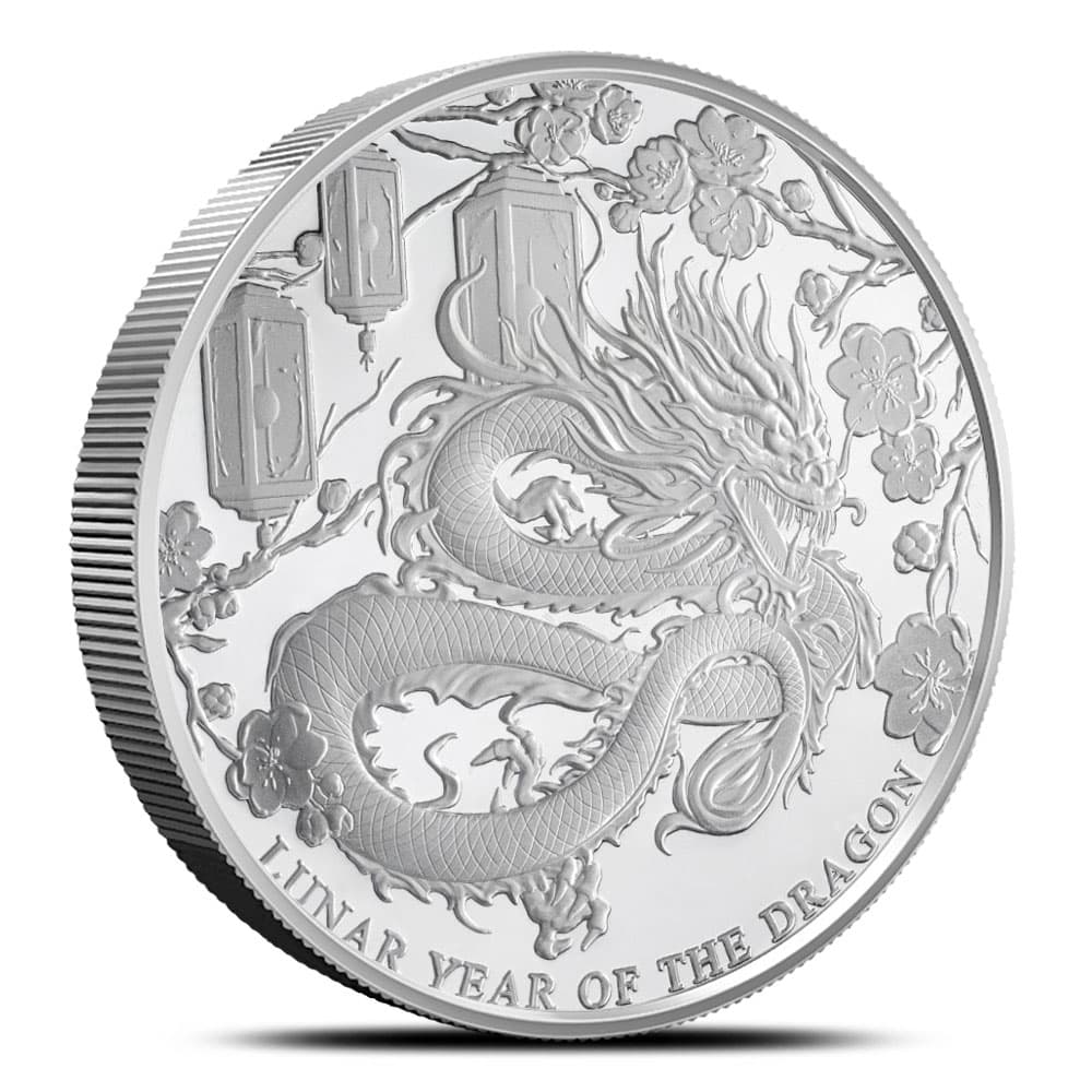 2024 5 oz Proof Pitcairn Island Silver Lunar Year of the Dragon Coin (Box + CoA)