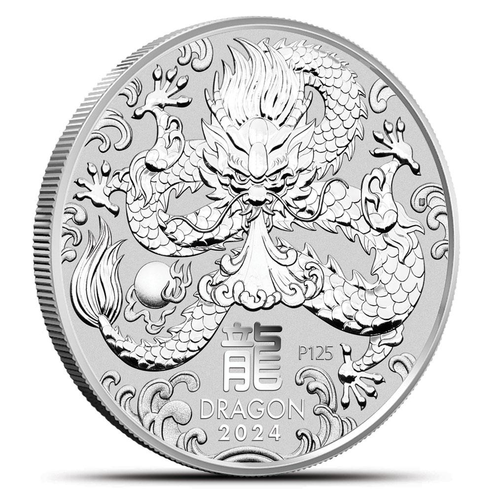 2024 1/2 oz Australian Silver Lunar Dragon Coin (BU)