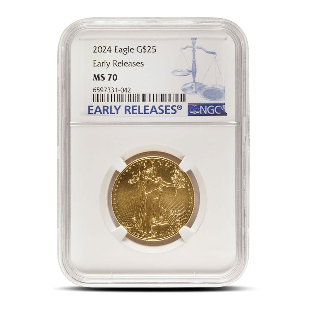 2024 1/2 oz American Gold Eagle Coin NGC MS70 ER