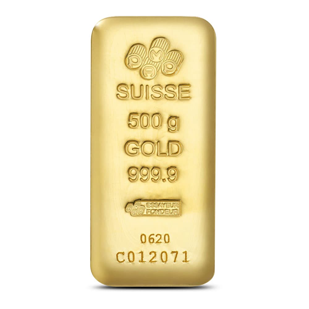 500 Gram PAMP Suisse Gold Bar (New, Cast w/Assay)