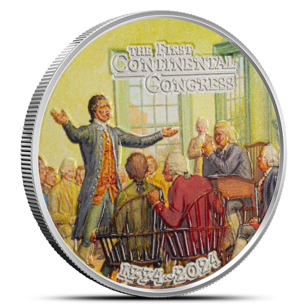 2024 1 oz Colorized Mesa Grande Silver The First Continental Congress Coin (Capsule + CoA)