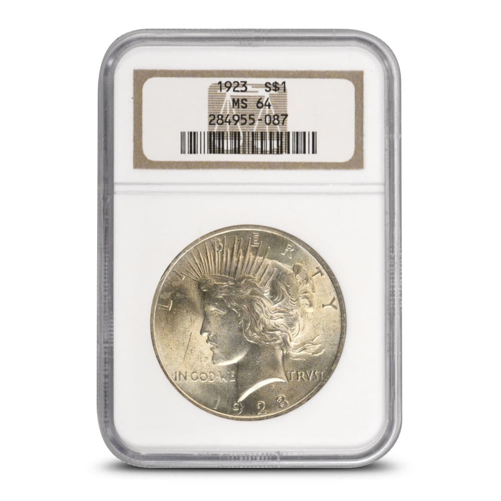 1923 Peace Silver Dollar Coin NGC MS64