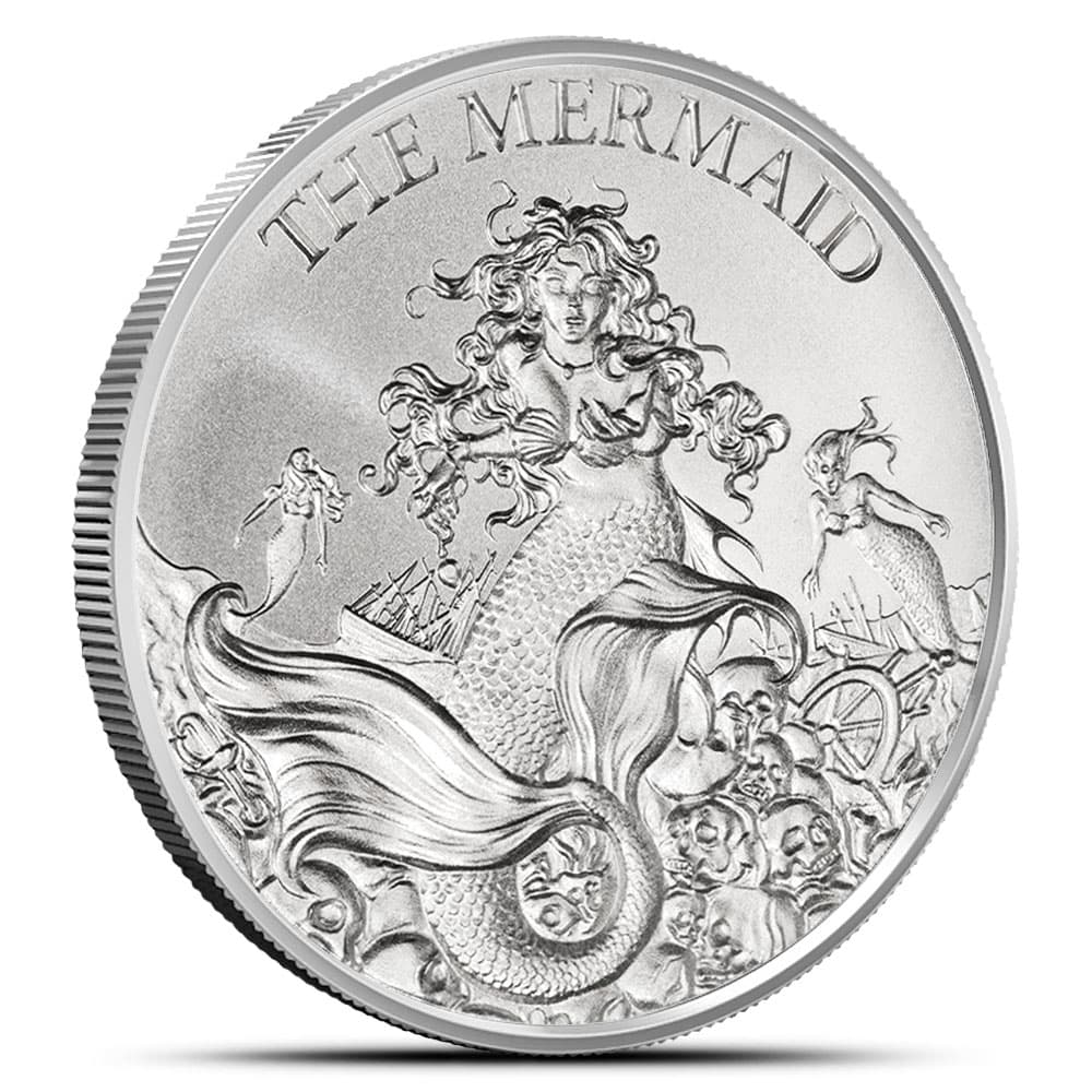 1 oz Intaglio Mint The Mermaid Silver Round (New)