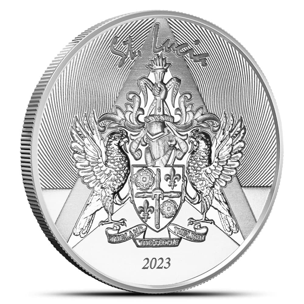 2023 1 oz EC8 Silver St. Lucia Coat of Arms Coin (BU)