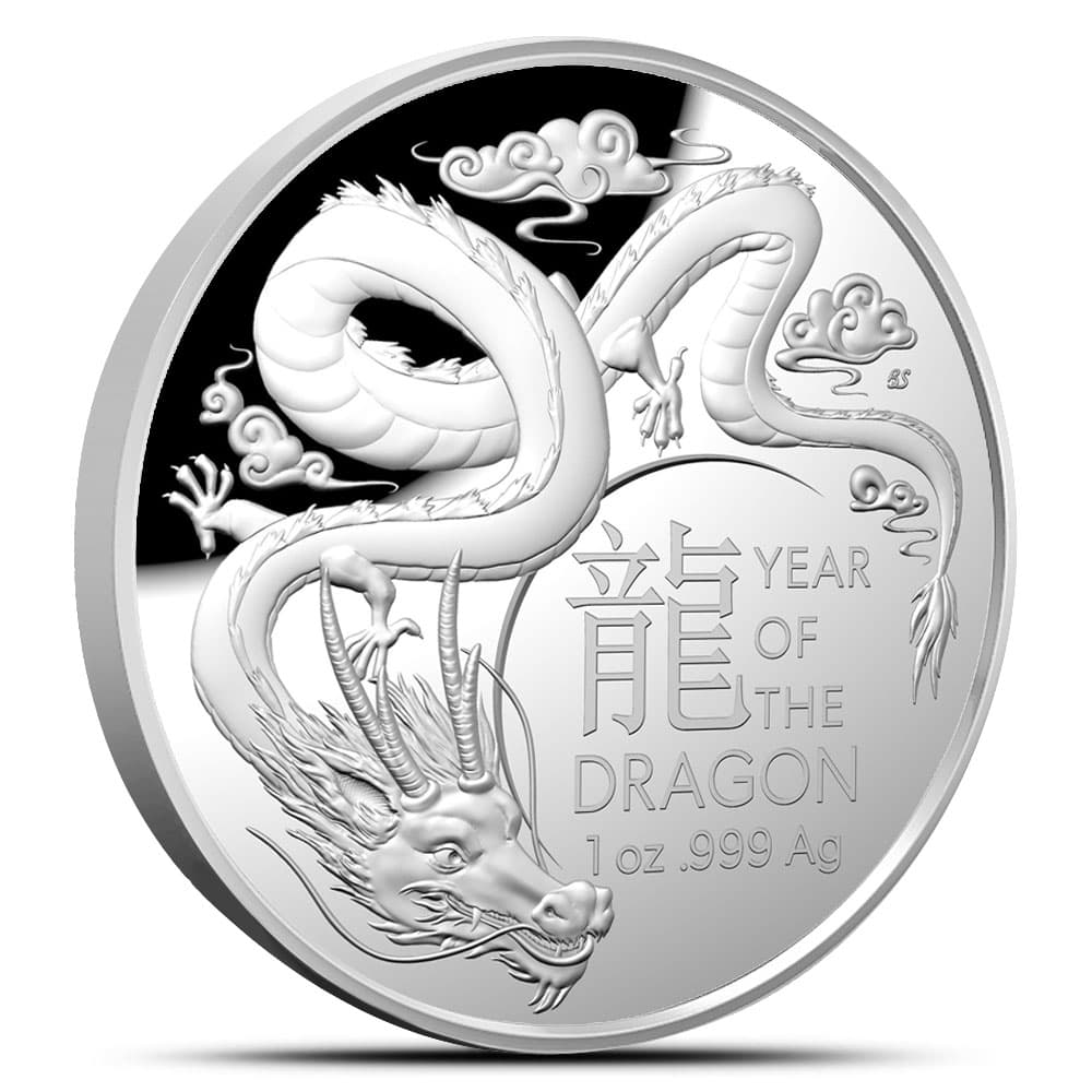 2024 1 oz Proof Royal Australian Mint Silver Year of the Dragon Domed Coin (New)