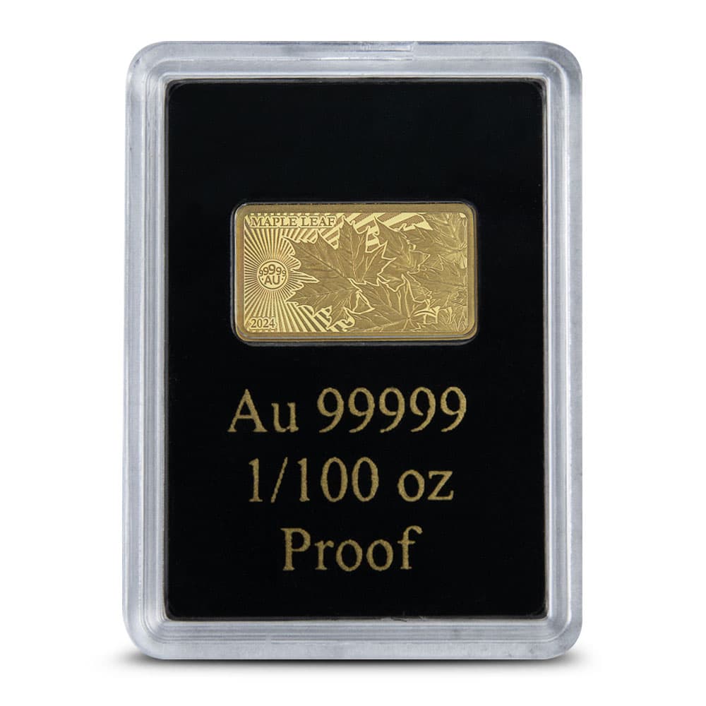 2024 1/100 oz Proof Solomon Islands Gold Worlds Purest Bullion Maple Leaf Coin (In Card)