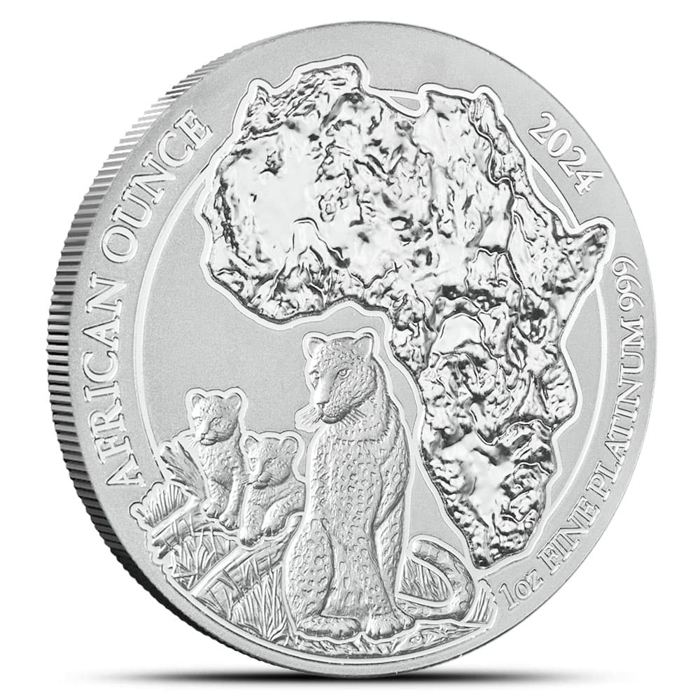 2024 1 oz Rwandan Leopard Platinum Coin (BU)