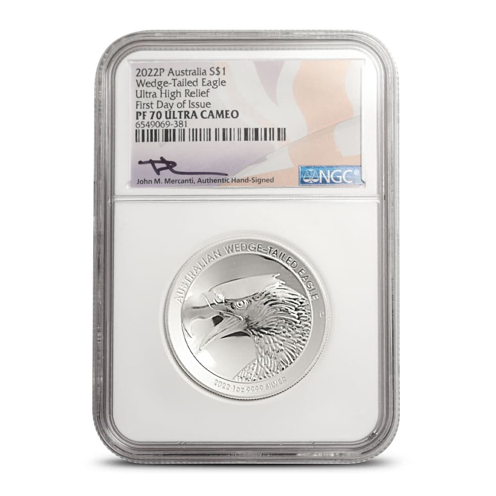 2022 1 oz Proof Australian Wedge Tail Eagle Silver Coin NGC PF70 FDOI (High Relief)