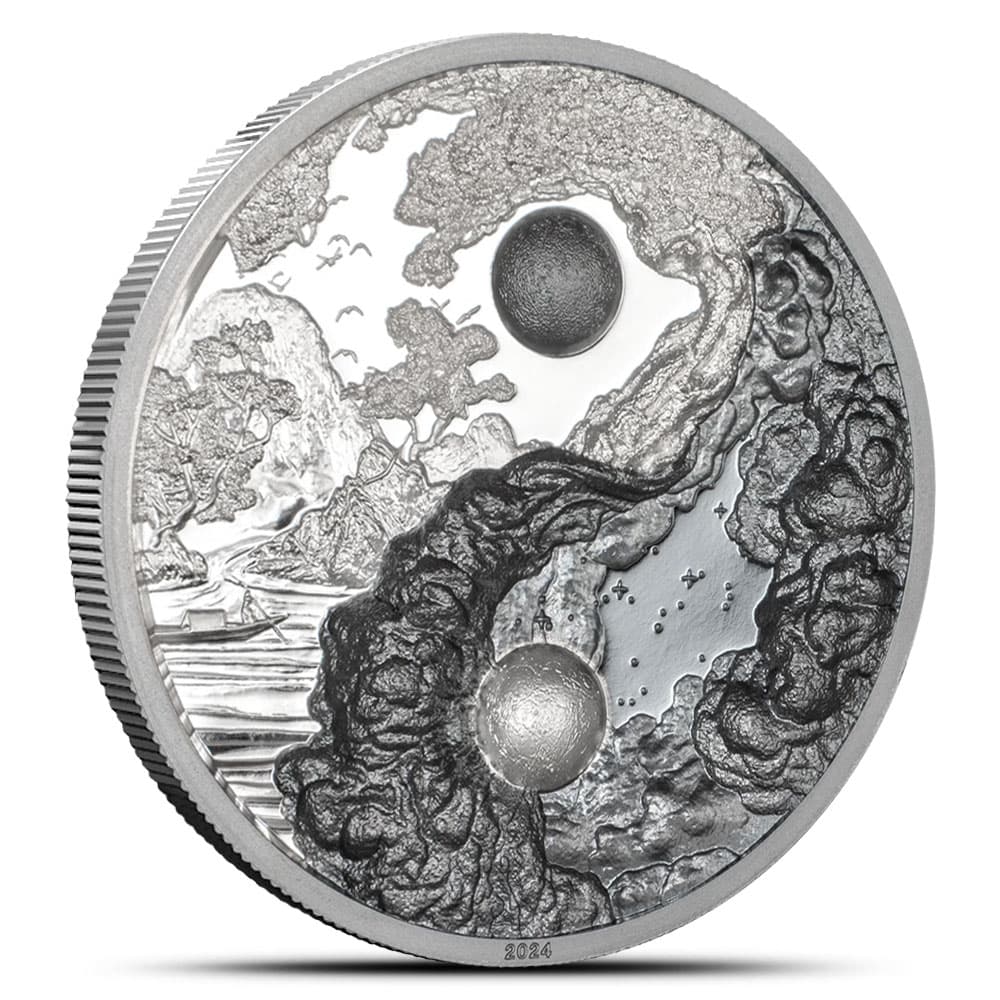 2024 1 oz Black Proof Palau Silver Yin and Yang Coin