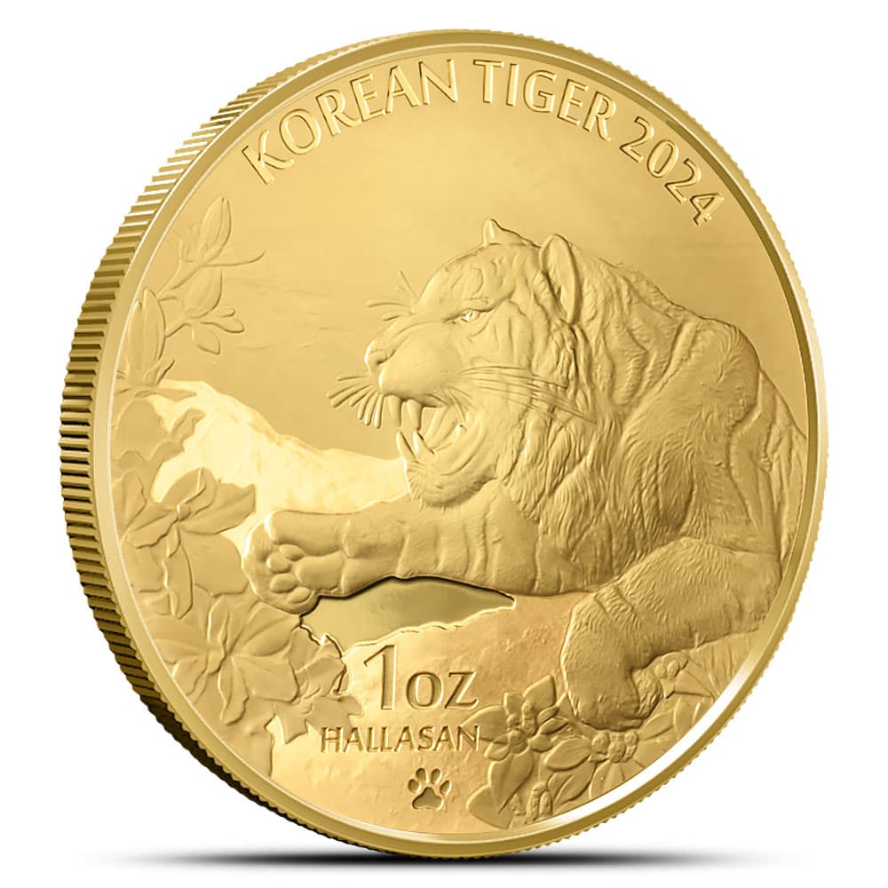 2024 1 oz South Korean Gold Tiger Medal (BU)