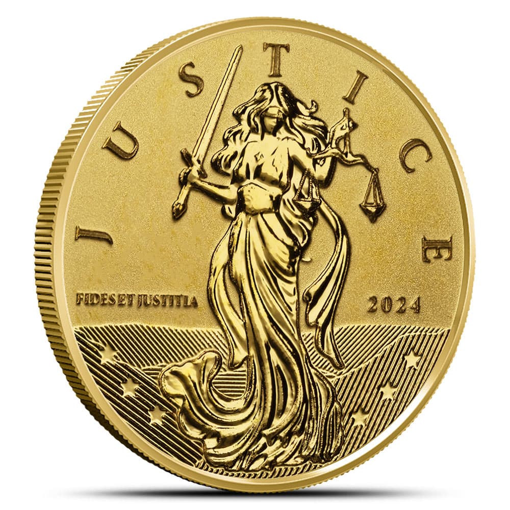 2024 1/10 oz Proof Gibraltar Gold Lady Justice Coin